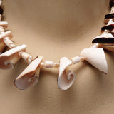 everlasting curly shell and silver necklace and earring set