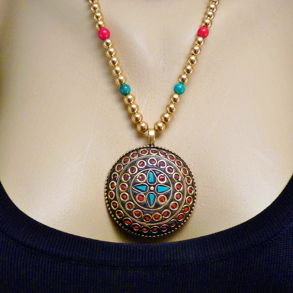 Tibetan Turquoise Coral アンティークネックレス Rare Antique Tibetan Turquoise necklace, original ancient