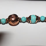 handcrafted turquoise and copper bracelet