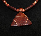 men's or women's unique red jasper and copper necklace