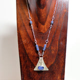 sterling and blue kyanite pendant necklace and earrings