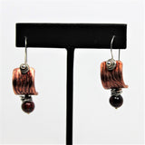 copper and sterling poppy jasper earrings