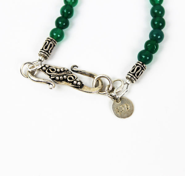 Native American Green Onyx Pendant and Beads with Sterling