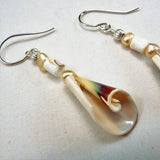 everlasting curly shell and silver necklace and earring set