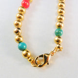 tibetan brass coral and turquoise pendant and beads necklace