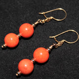 orange dolomite beads and gold vermeil necklace set
