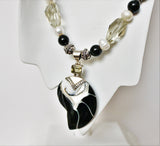 bali nautilus shell sterling pendant with citrine onyx and pearls sterling necklace set