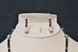 swarovski black diamond onyx and bali sterling necklace and earring set