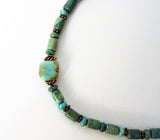 men’s or women’s  green turquoise and copper necklace