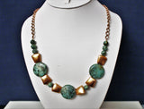 african jasper large discs and copper necklace