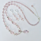 light amethyst swarovski crystals and sterling beads necklace set