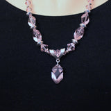 light amethyst swarovski crystals and sterling beads necklace set