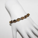 smoky quartz gemstone and swarovski crystal rondelles gold filled bracelet