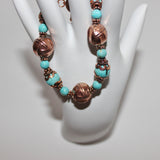 handcrafted turquoise and copper bracelet