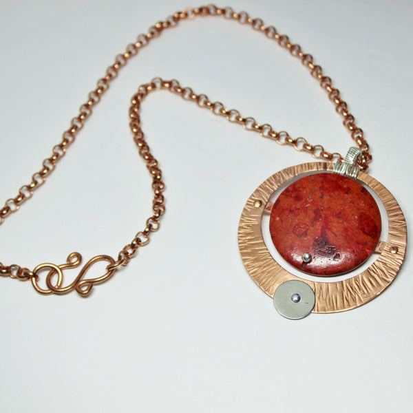Red Coral Copper and Silver Pendant on Copper Chain – Kaminski Jewelry ...