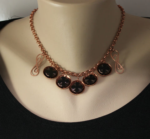 Handcrafted Copper Domes with Czech Disc Beads on Copper Chain Necklac –  Kaminski Jewelry Designs
