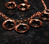 handcrafted copper domes with czech disc beads on copper chain necklace and earrings set