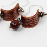 copper and sterling poppy jasper earrings